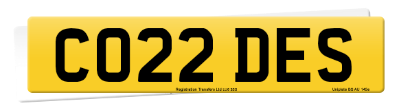 Registration number CO22 DES